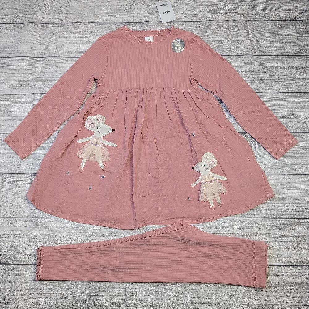 5/6 Next Ballerina Mouse Applique Outfit